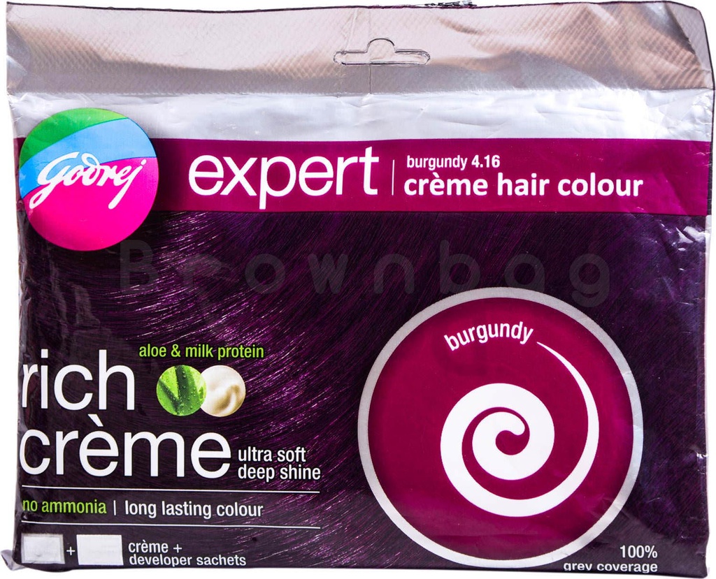 Godrej Expert Burgundy  Rich Creme Hair Color 20ml + 20gm | AD5 Super  Bazaar
